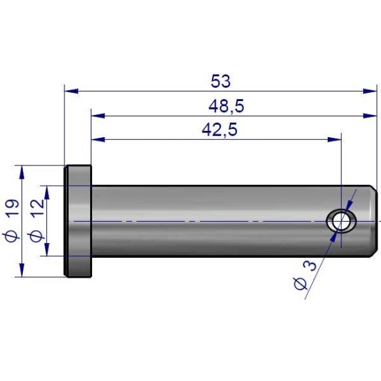 Sworzeń ucha łańcucha bocznego C-330 (50163250)