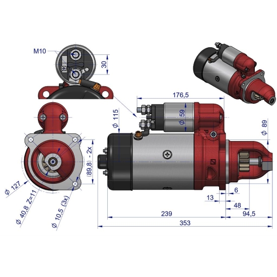 Rozrusznik R11A 12V 3kW 46657000 C-330 C-360 EXPOM KWIDZYN eu