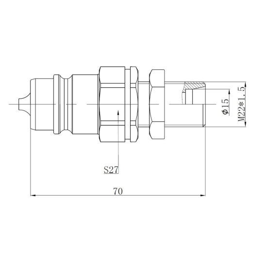 Szybkozłącze hydrauliczne wtyczka EURO M22x1.5 GZ long (9100822LW) VOIMA