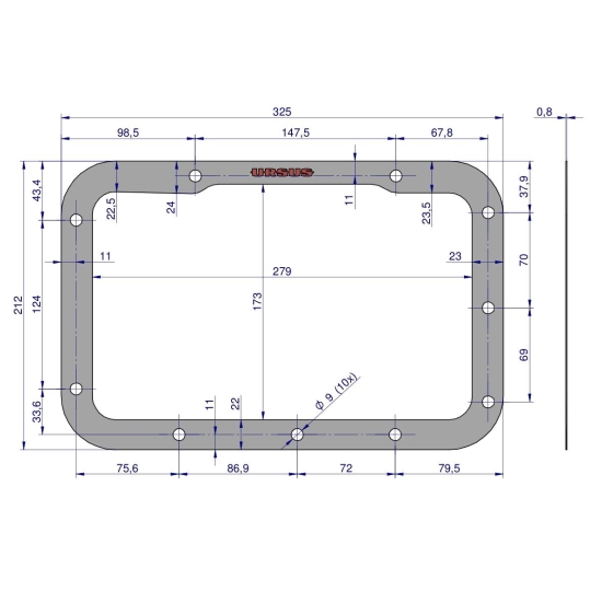 Uszczelka pokrywy górnej skrzyni biegów krążelit 0.8mm C-330 ( sprzedawane po 5 ) ORYGINAŁ URSUS