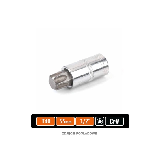 Klucz nasadowy 1/2" z bitem TORX 55 mm/T40 / TEGER