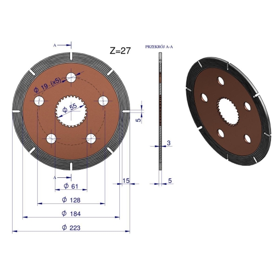 Tarcza cierna hamulca MF3/MF4 1860964M2