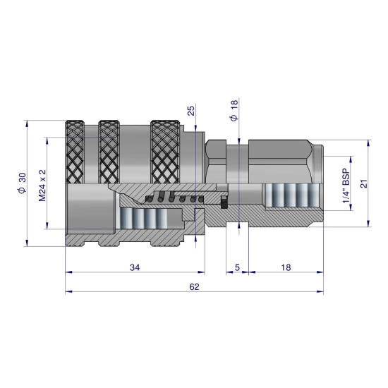 Szybkozłącze hydrauliczne skręcane wtyczka G1/4