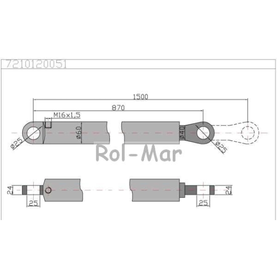 Cylinder hydrauliczny jednostronnego działania CN2F-40/630Z+U Tur 1,2 Kraj