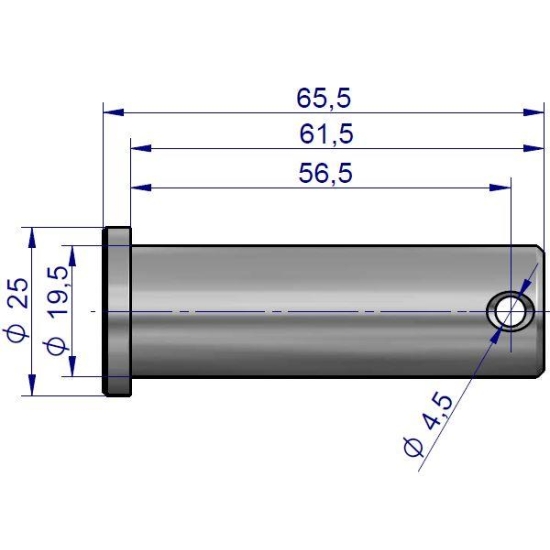 Sworzeń mocowania wieszaka L.P dolny fi-20mm  z kołnierzem C-330 C-360