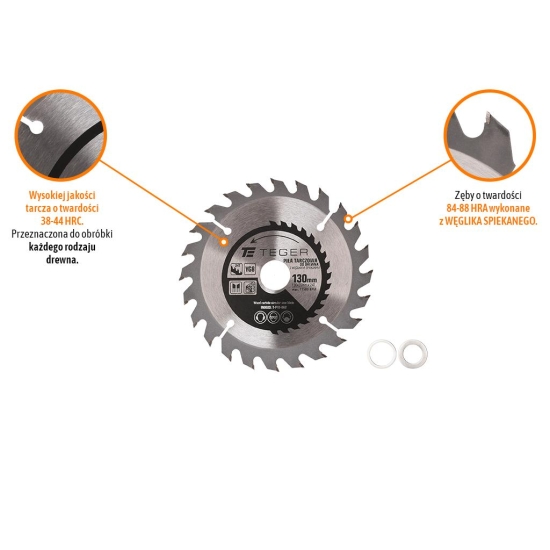 Piła tarczowa do drewna z węglikiem spiekanym 130x20x24T / TEGER