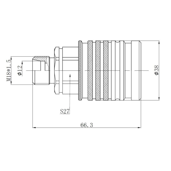 Szybkozłącze hydrauliczne gniazdo EURO M18x1.5 GZ Push-pull (9100818G) VOIMA