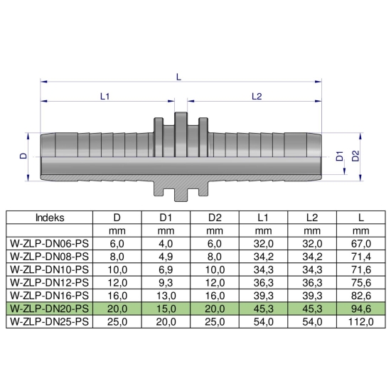 Zakucie hydrauliczne Łącznik węży DN20 PREMIUM Waryński ( sprzedawane po 10 )