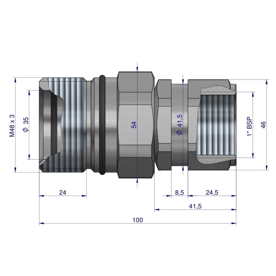 Szybkozłącze hydrauliczne skręcane gniazdo G1