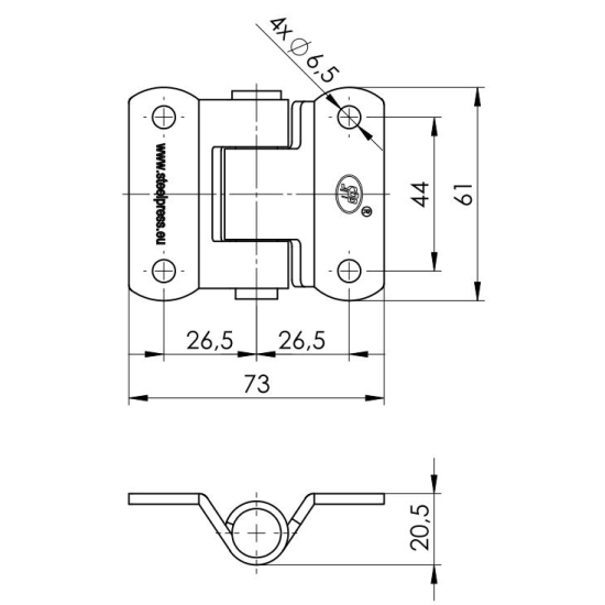 Zawias ZW-02.40 zastosowanie przyczepka SPP