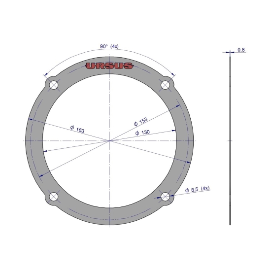 Uszczelka pokrywy górnej zwolnicy krążelit 0.8mm C-360 ( sprzedawane po 10 ) ORYGINAŁ URSUS