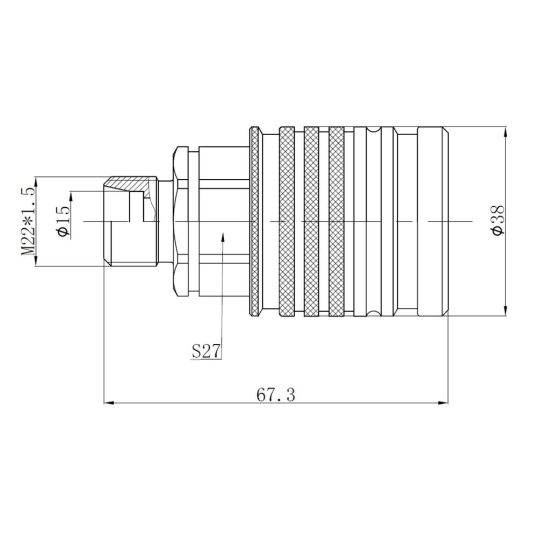 Szybkozłącze hydrauliczne gniazdo EURO M22x1.5 GZ Push-pull (9100822G) VOIMA