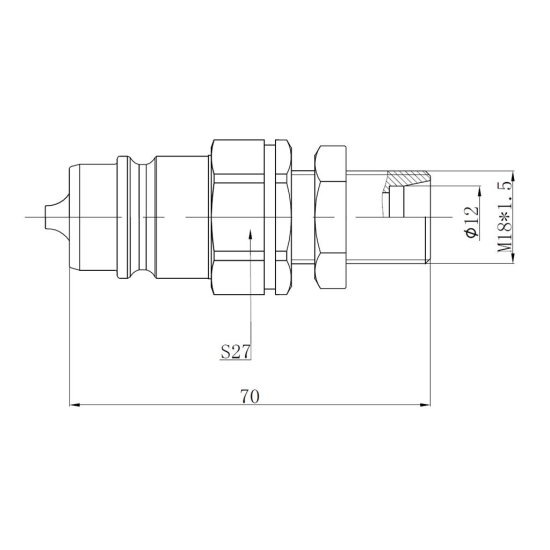 Szybkozłącze hydrauliczne wtyczka EURO M18x1.5 GZ long (9100818LW) VOIMA