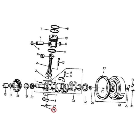 Zawleczka śruby korbowodowej 3.2x25 (100szt.) C-360