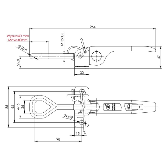 Spinacz zaczep do burt ZB-15 1190kg zastosowanie przyczepka SPP