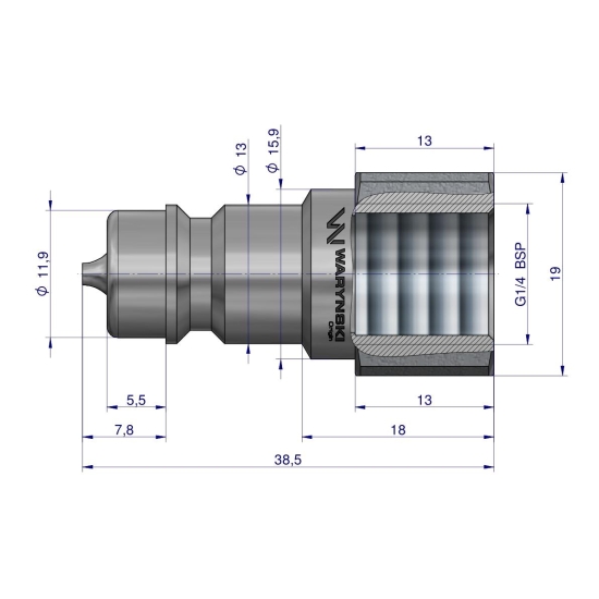 Szybkozłącze hydrauliczne wtyczka G1/4