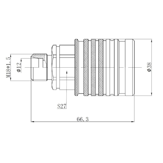 Szybkozłącze hydrauliczne gniazdo EURO M18x1.5 GZ Push-pull (9100818G) VOIMA (opakowanie 50szt)