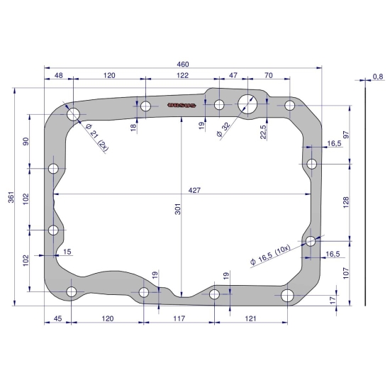 Uszczelka skrzyni i mostu 89153091 krążelit 0.8mm C-385 ( sprzedawane po 5 ) ORYGINAŁ URSUS