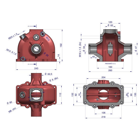 Obudowa mechanizmu kierowniczego C-330 ORYGINAŁ URSUS