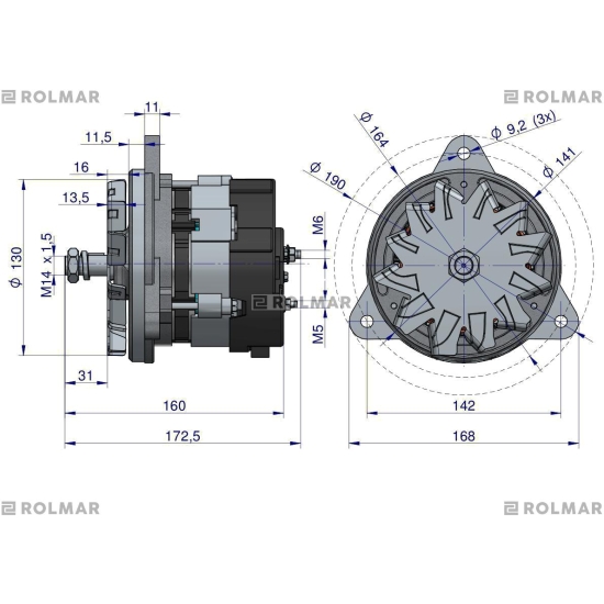 Alternator mocowany na sprężarkę EX-241020 MF3 Nowy Typ EXPOM KWIDZYN eu