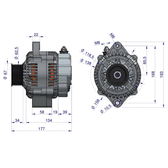 Alternator 100211-6420EX JOHN DEERE Nowy Typ EXPOM KWIDZYN eu