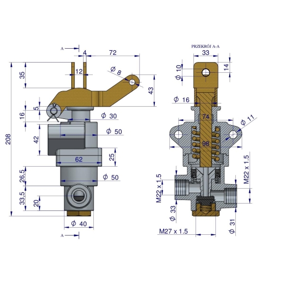 Zawór hamulcowy 956828 C-360 ORYGINAŁ URSUS