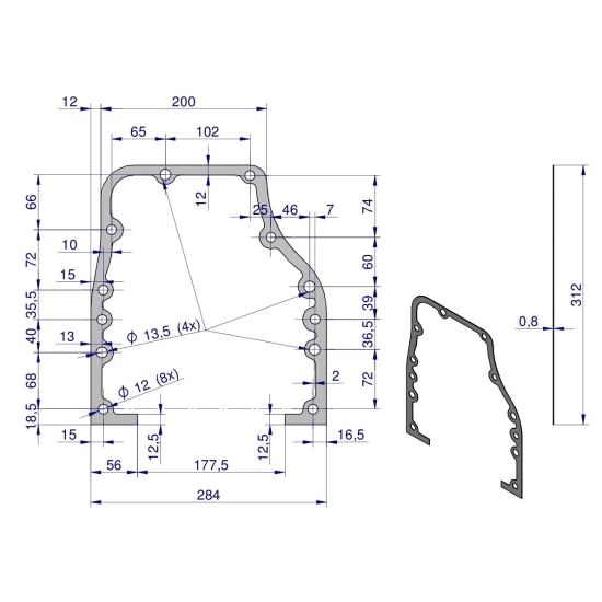 Uszczelka obudowy tylnej krążelit 0.8mm C-330 ( sprzedawane po 5 ) ORYGINAŁ URSUS