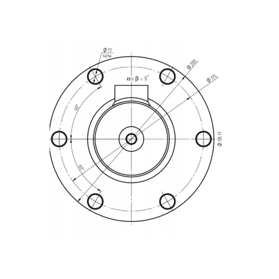 Cylinder hydrauliczny, siłownik, cyklop obrotu CJ5 z kołnierzem Kraj