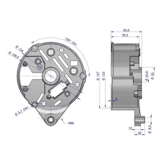 Pokrywa tylna alternatora AX230000 AX260000EX C-330 C-360 Nowy Typ EXPOM KWIDZYN eu