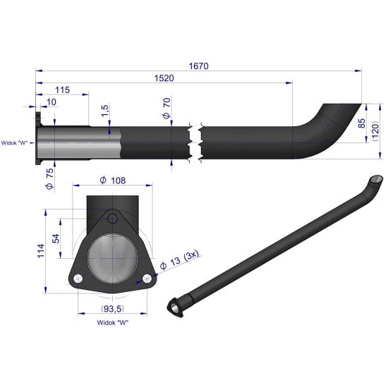 Rura Tłumika C-385 Turbo ORYGINAŁ URSUS