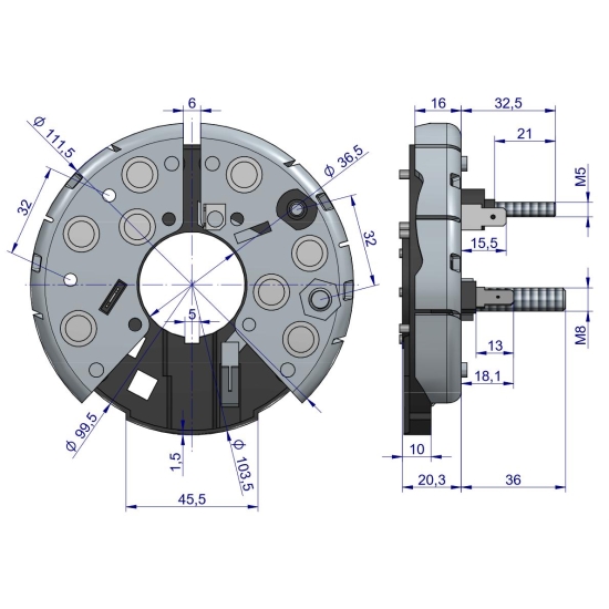 Prostownik diody alternatora 0120484011EX Nowy Typ EXPOM KWIDZYN eu