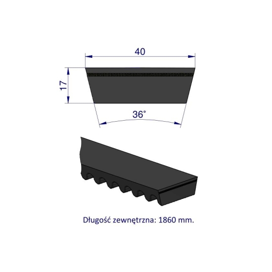 Pas klinowy Hard-Belt (T-751112.0) AP1001161 do CLAAS 751112.0 TEGER