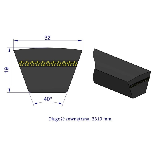 Pas klinowy Hard-Belt (T-0617309.0) AP1000953 do CLAAS 0617309.0 TEGER