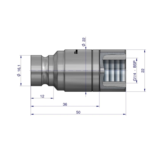 Szybkozłącze hydrauliczne suchoodcinające wtyczka G1/4