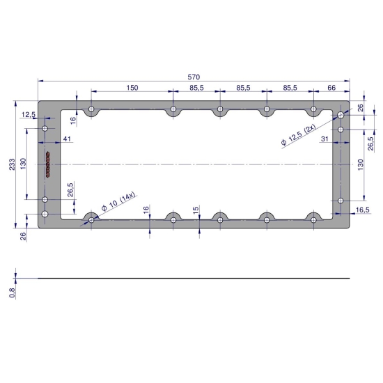 Uszczelka korpusu tylnego mostu górna krążelit 0.8mm C-330 ( sprzedawane po 5 ) ORYGINAŁ URSUS