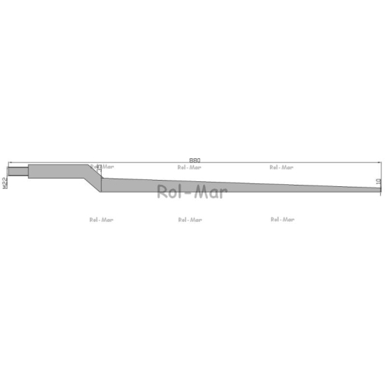 Ząb ładowacza uniwersalny 880mm Tur