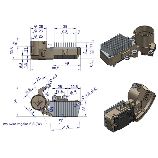 Regulator alternatora 100211-6420EX Nowy Typ EXPOM KWIDZYN eu