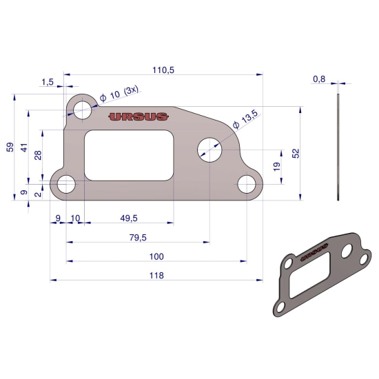 Uszczelka układu smarowania krążelit 0.8mm C-360 ( sprzedawane po 10 ) ORYGINAŁ URSUS