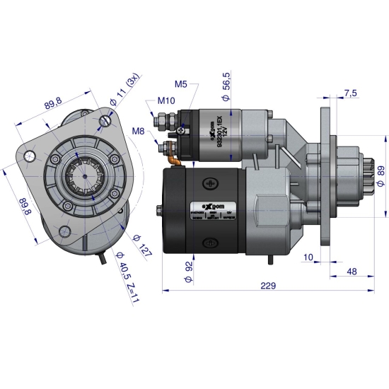 Rozrusznik z reduktorem typu Magneton 9142742 C-385 Blue Line EXPOM KWIDZYN