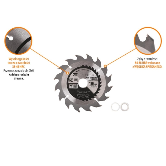 Piła tarczowa do drewna z węglikiem spiekanym 130x20x16T / TEGER