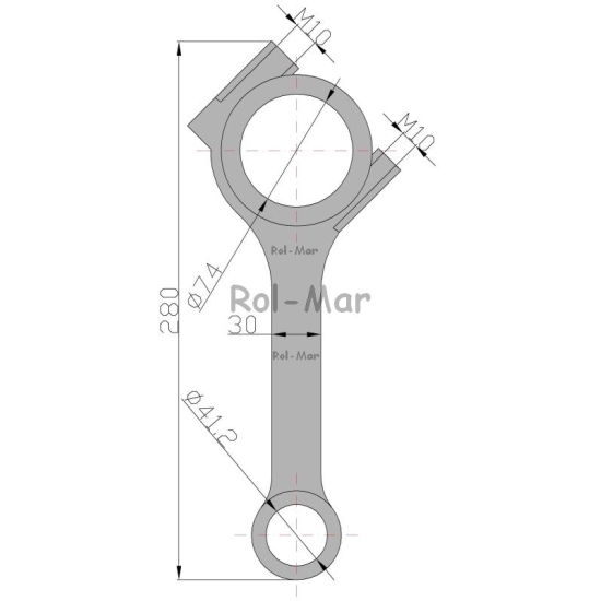 Korbowód silnika RE16494 John Deere 3179T,4039T, 4239T,6059T,6359D,6359T,6466T