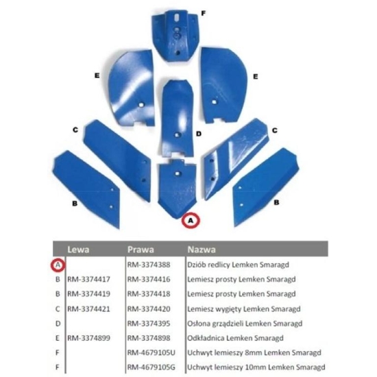 Dziób redlicy Lemken Smaragd Vulcan pasuje śruba M12X35PL - 1 szt.