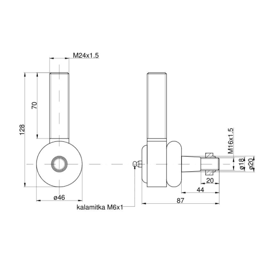 Przegub kierowniczy 105mm - M24x1,5L 1617829M1 Massey Ferguson TAQ