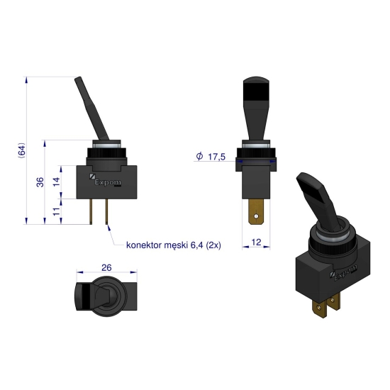 Przełącznik uniwersalny typu włącz/wyłącz Expom Kwidzyn eu