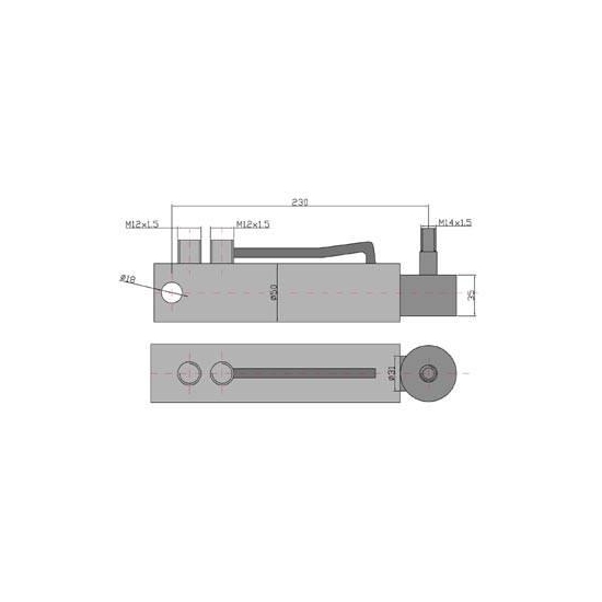 Cylinder hydrauliczny, siłownik wspomagania układu kierowniczego MF3 Kraj 7009031M1 (SMT1R.40.22.140-00)