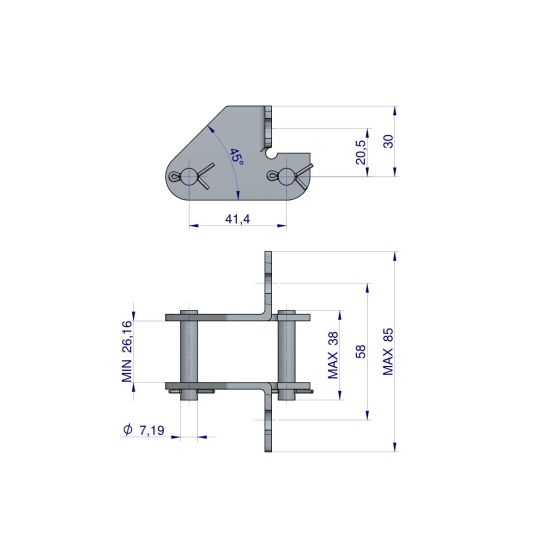 Zamek łańcucha z przyłączem obustronnym CA550F1/SD Waryński ( sprzedawane po 5 )