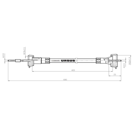 Linka - Licznika MTG (motogodzin) L-680mm C-328 ORYGINAŁ URSUS