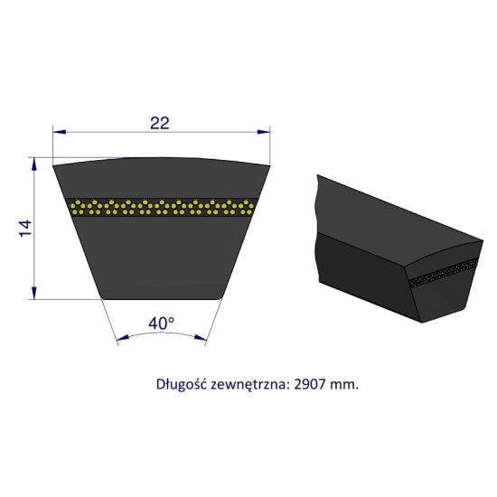 Pas klinowy Hard-Belt (T-603337.0) AP1000662 do CLAAS 603337.0 TEGER