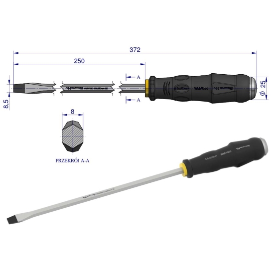 wkrętak do pobijania 8.5x250mm Waryński