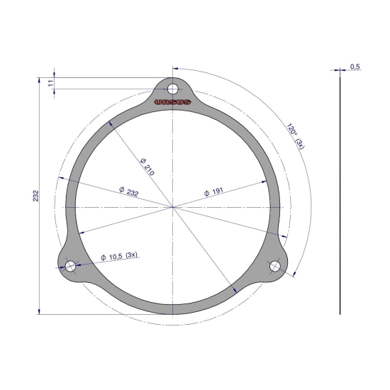 Uszczelka pokrywy mechanizmu różnicowego krążelit 0.5mm 50525060 C-360 ( sprzedawane po 5 ) ORYGINAŁ URSUS